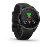 Garmin Approach® S62 Black Ceramic Bezel with Black Silicone Band - Image 2