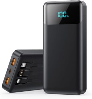 LanLuk Portable Charger 40800mAh Power Bank with 3 Built-in Cable