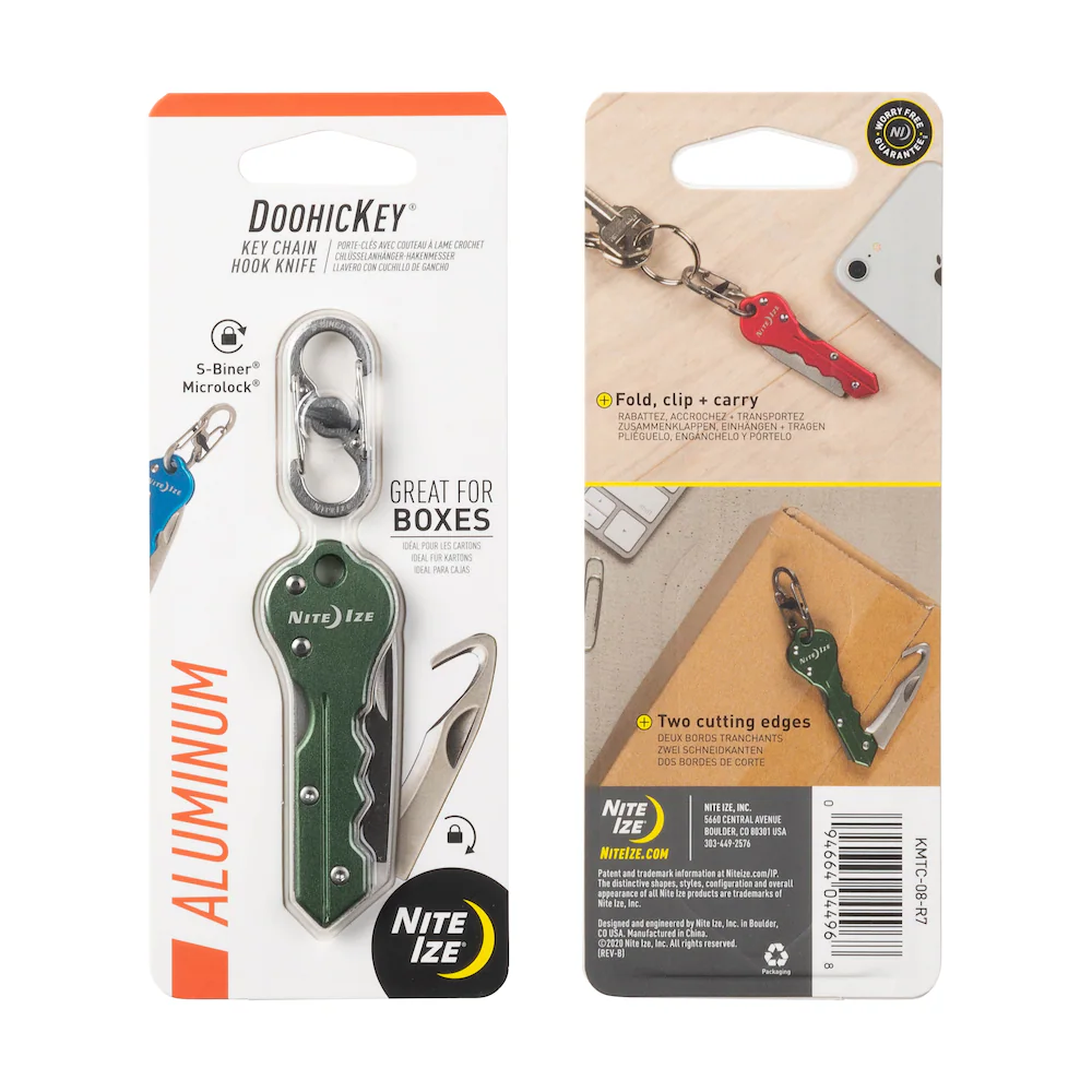 Nite Ize KeyChain Hook Knife Special Packaging- Olive
